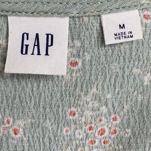 Gap Size Medium M Wrap Maxi Dress Floral Print Green - Picture 5 of 6